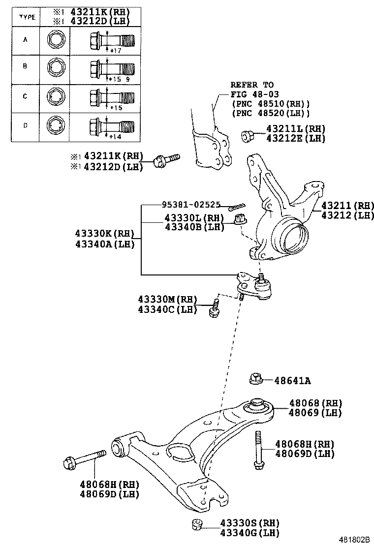 TOYOTA 48069-0F010* - Braccio oscillante, Sospensione ruota autozon.pro