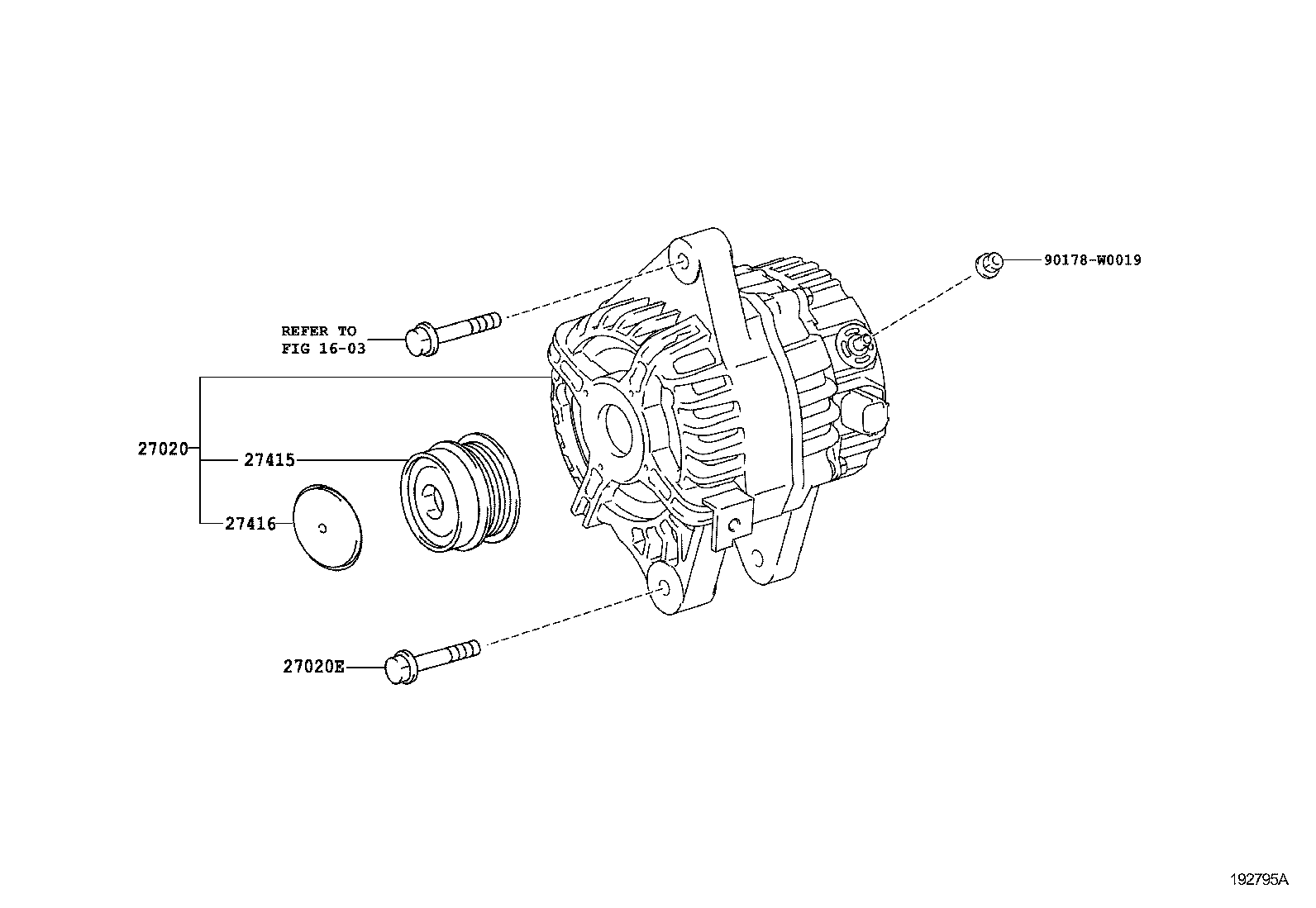 TOYOTA 27060-0T020 - Alternatore autozon.pro