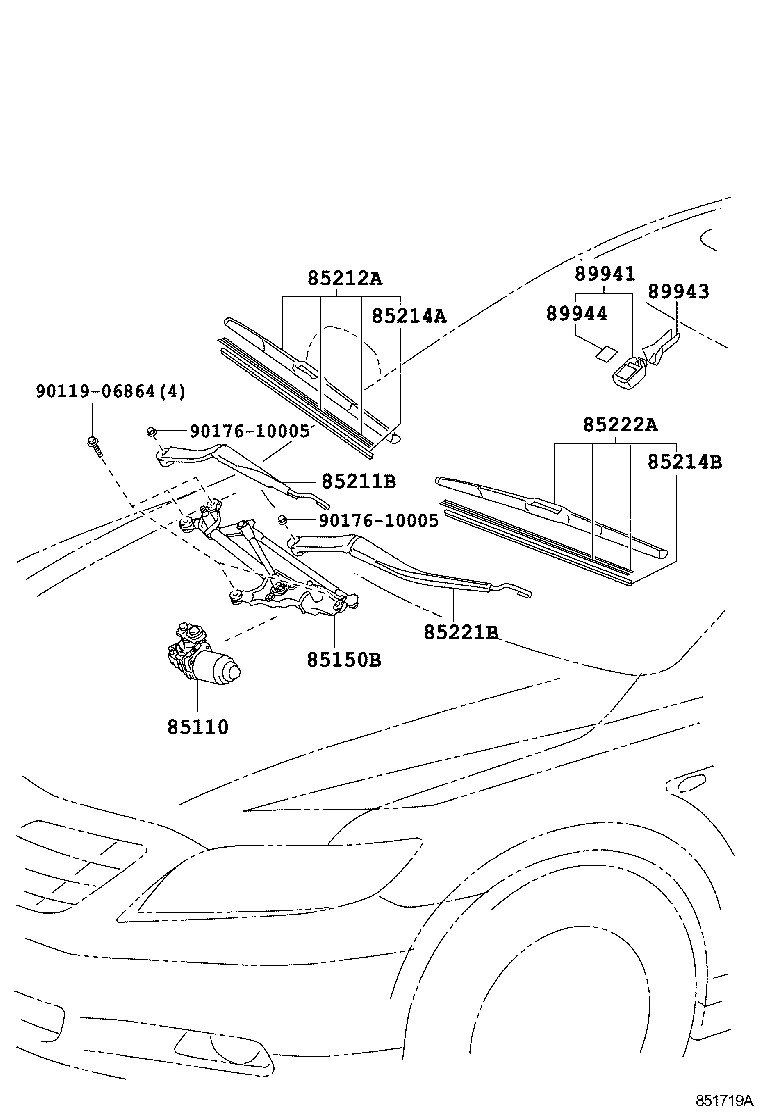 TOYOTA 85222-33250 - Spazzola tergi autozon.pro