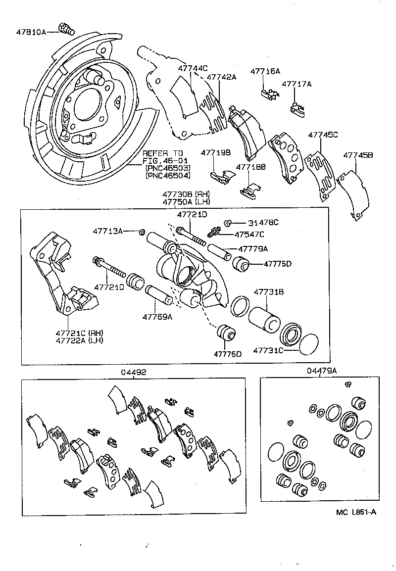 TOYOTA 0449233020 - Kit pastiglie freno, Freno a disco autozon.pro