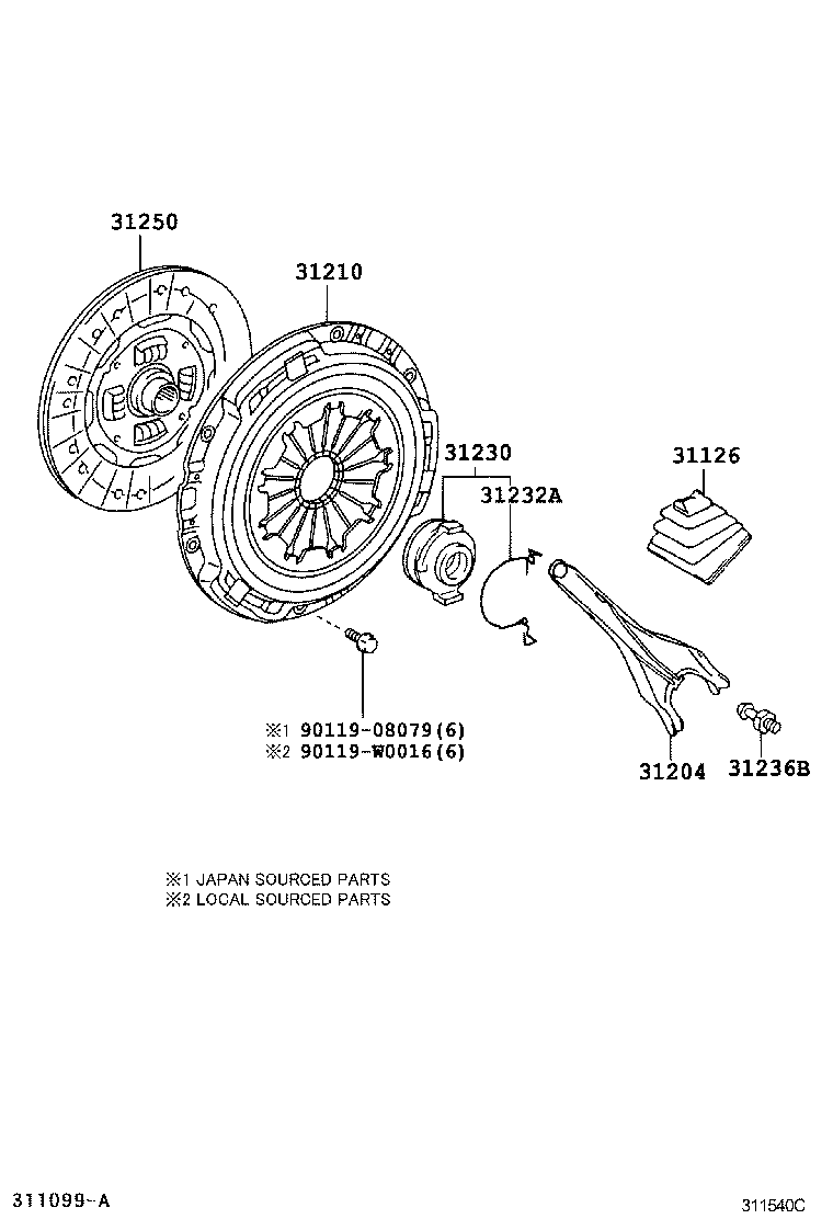 TOYOTA 31230-12180 - Reggispinta distacco frizione autozon.pro