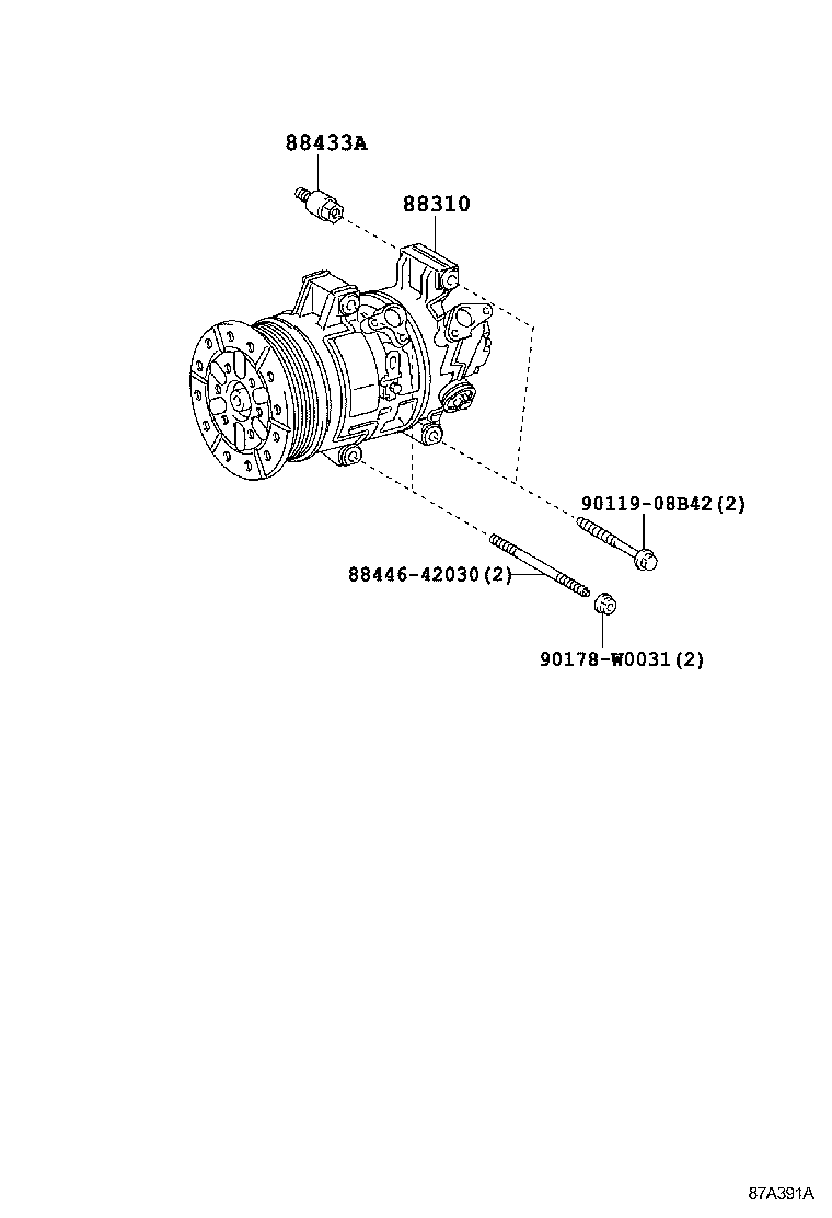 TOYOTA 88310-02400 - Compressore, Climatizzatore autozon.pro