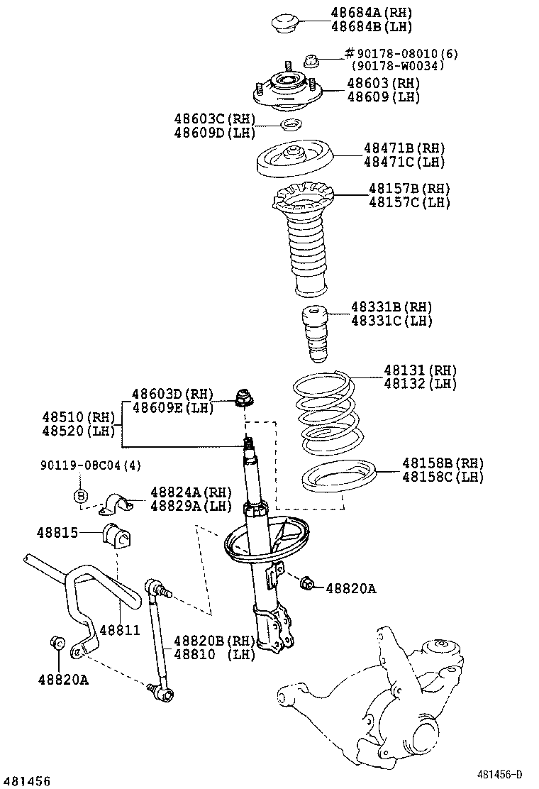 TOYOTA 48820-02020 - Asta / Puntone, Stabilizzatore autozon.pro