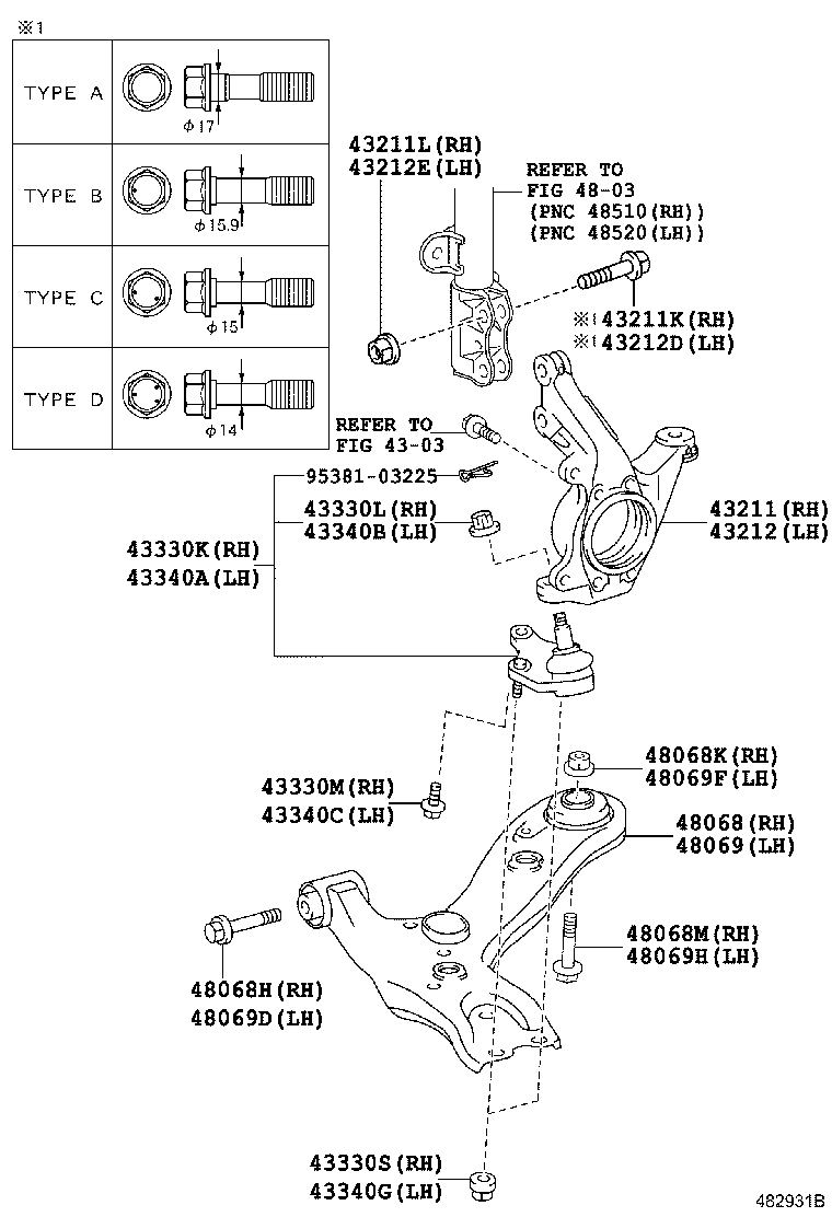 TOYOTA 48068-0F030 - Braccio oscillante, Sospensione ruota autozon.pro