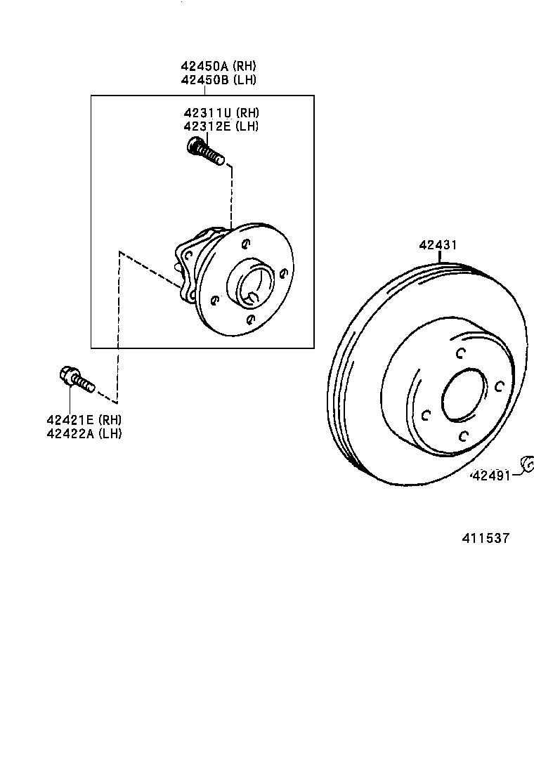 TOYOTA 42450-12080 - Kit cuscinetto ruota autozon.pro