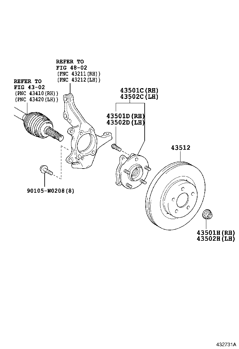 TOYOTA 43550-02070 - Kit cuscinetto ruota autozon.pro