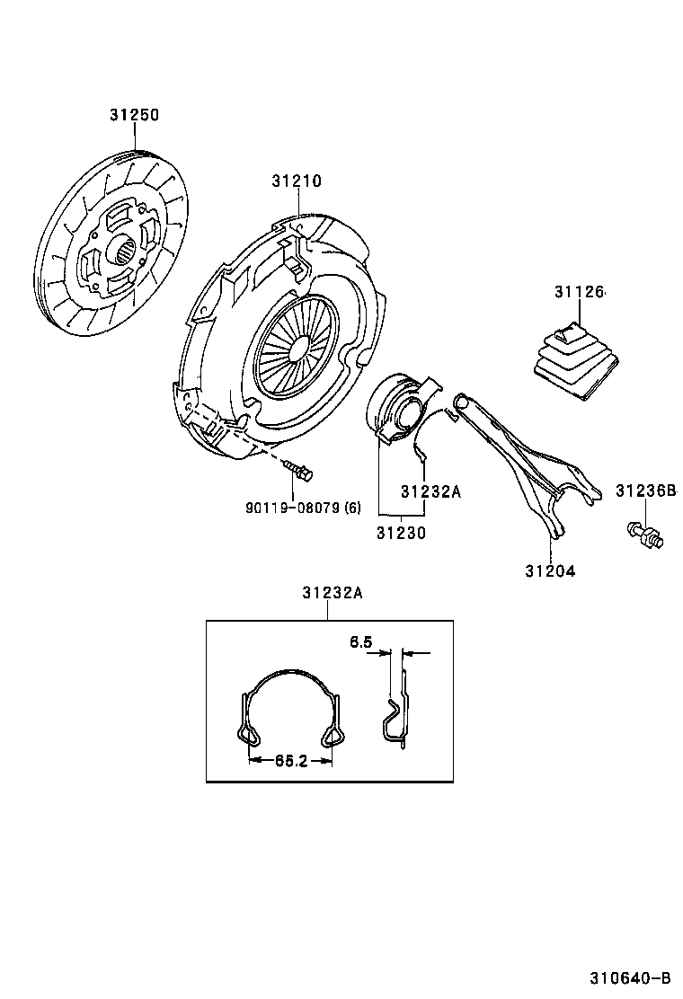 TOYOTA 31210-20380 - Spingidisco frizione autozon.pro