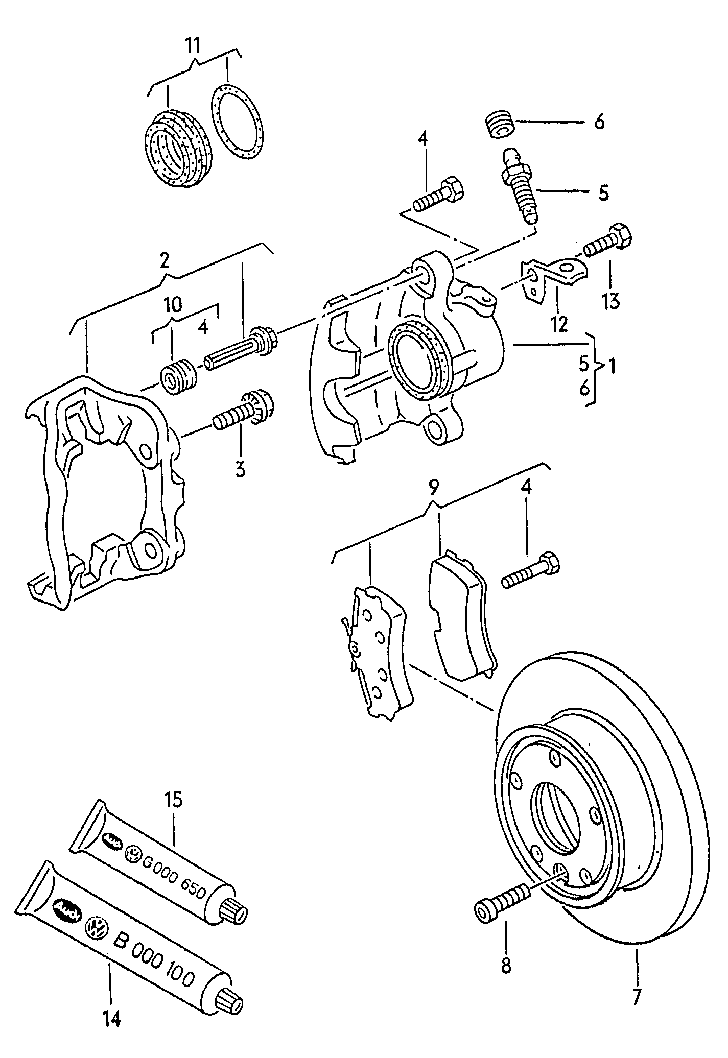 VAG 701 698 151 J - Kit pastiglie freno, Freno a disco autozon.pro