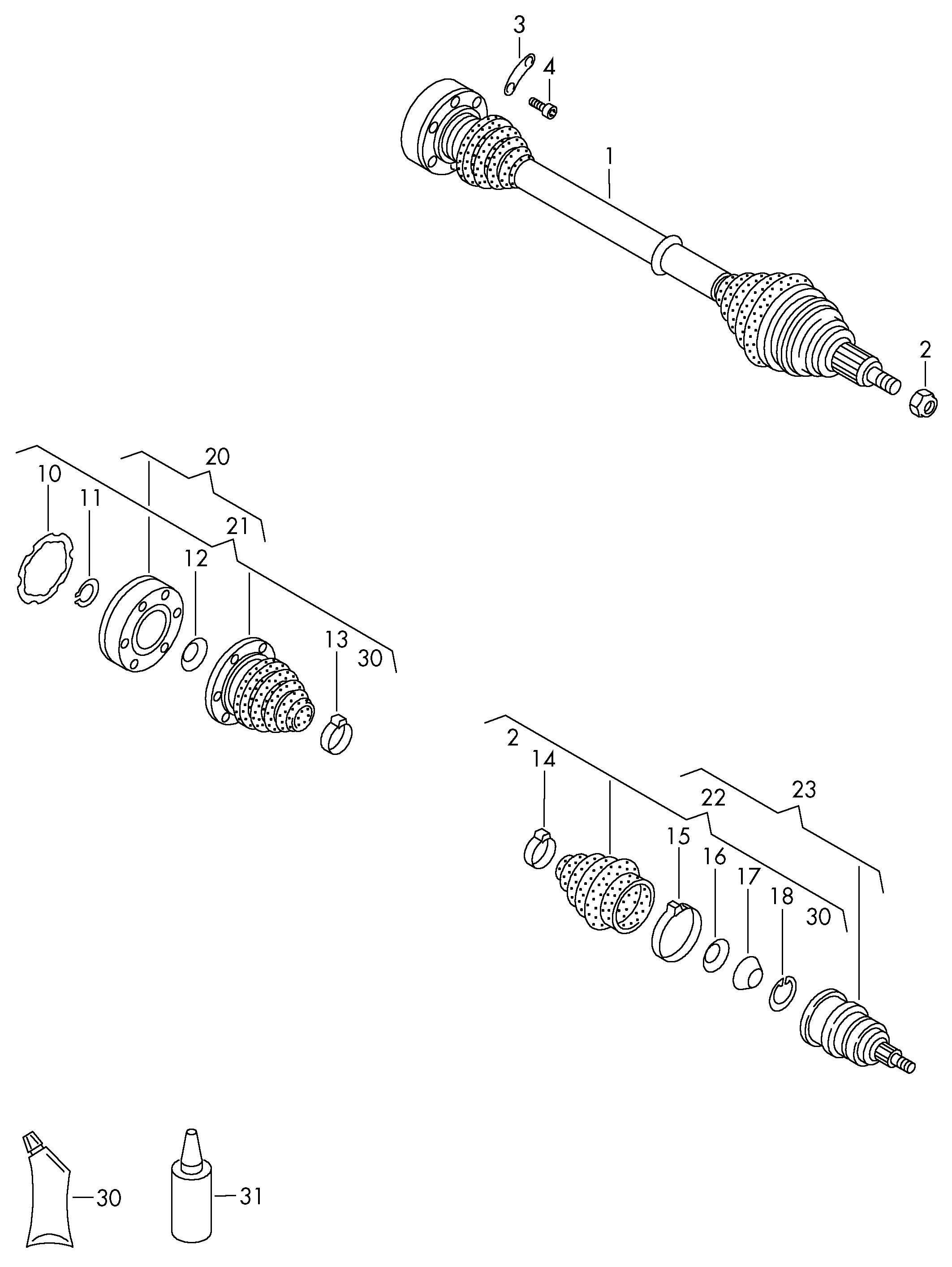 VW 1K0 498 103 X - Kit giunti, Semiasse autozon.pro