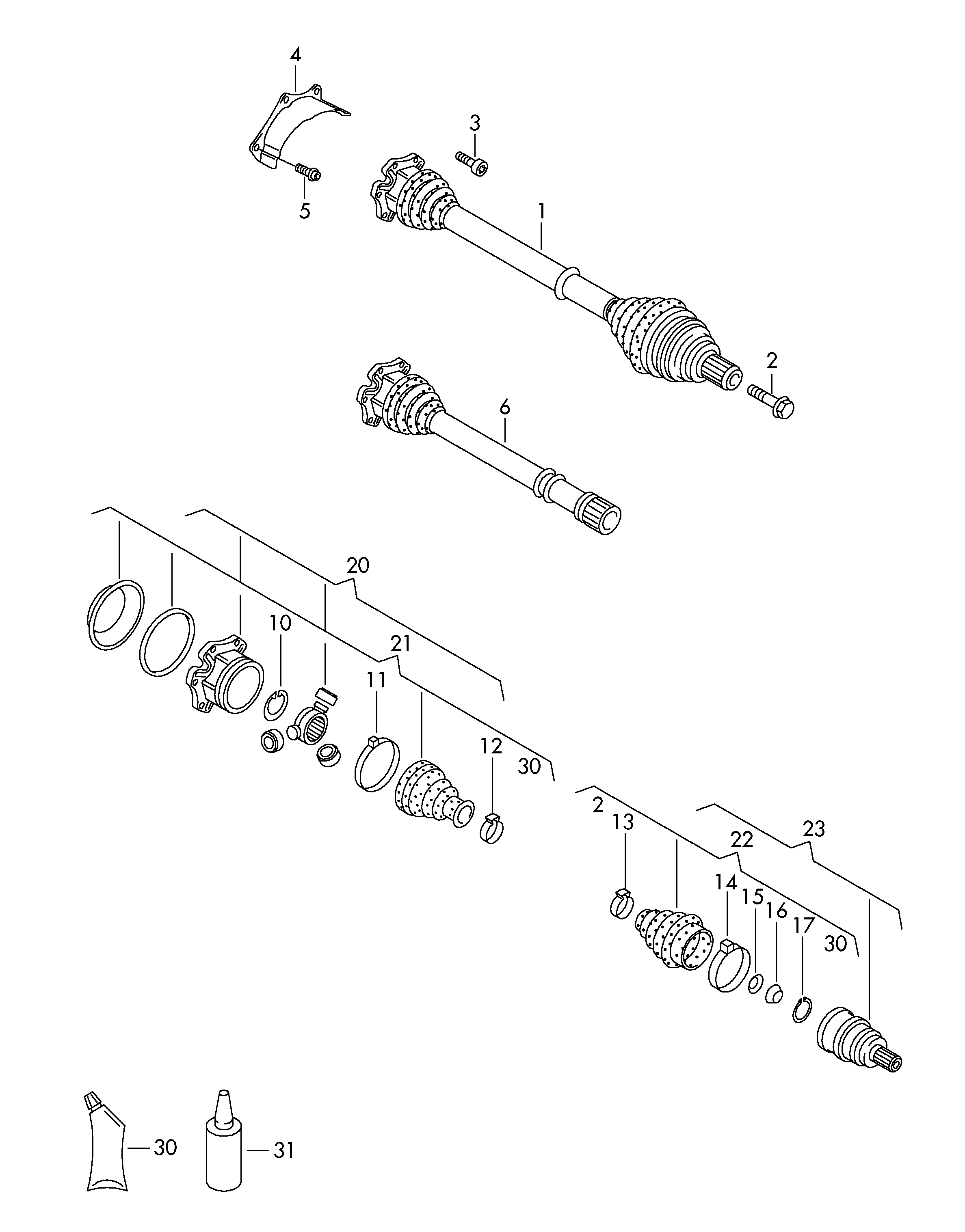 VAG JZW 498 340 FX - Kit giunti, Semiasse autozon.pro