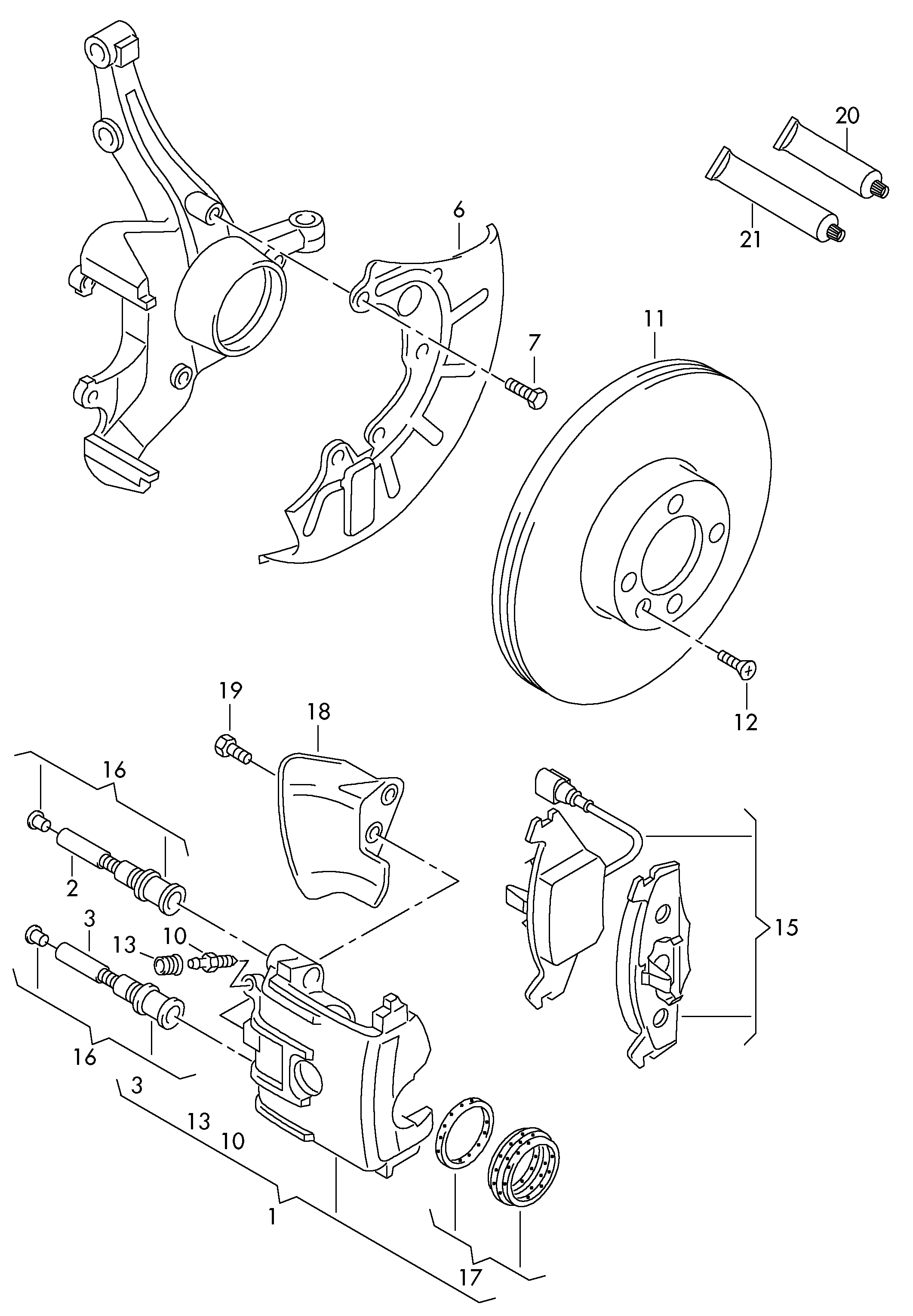 AUDI 1K0 698 151 A - Kit pastiglie freno, Freno a disco autozon.pro