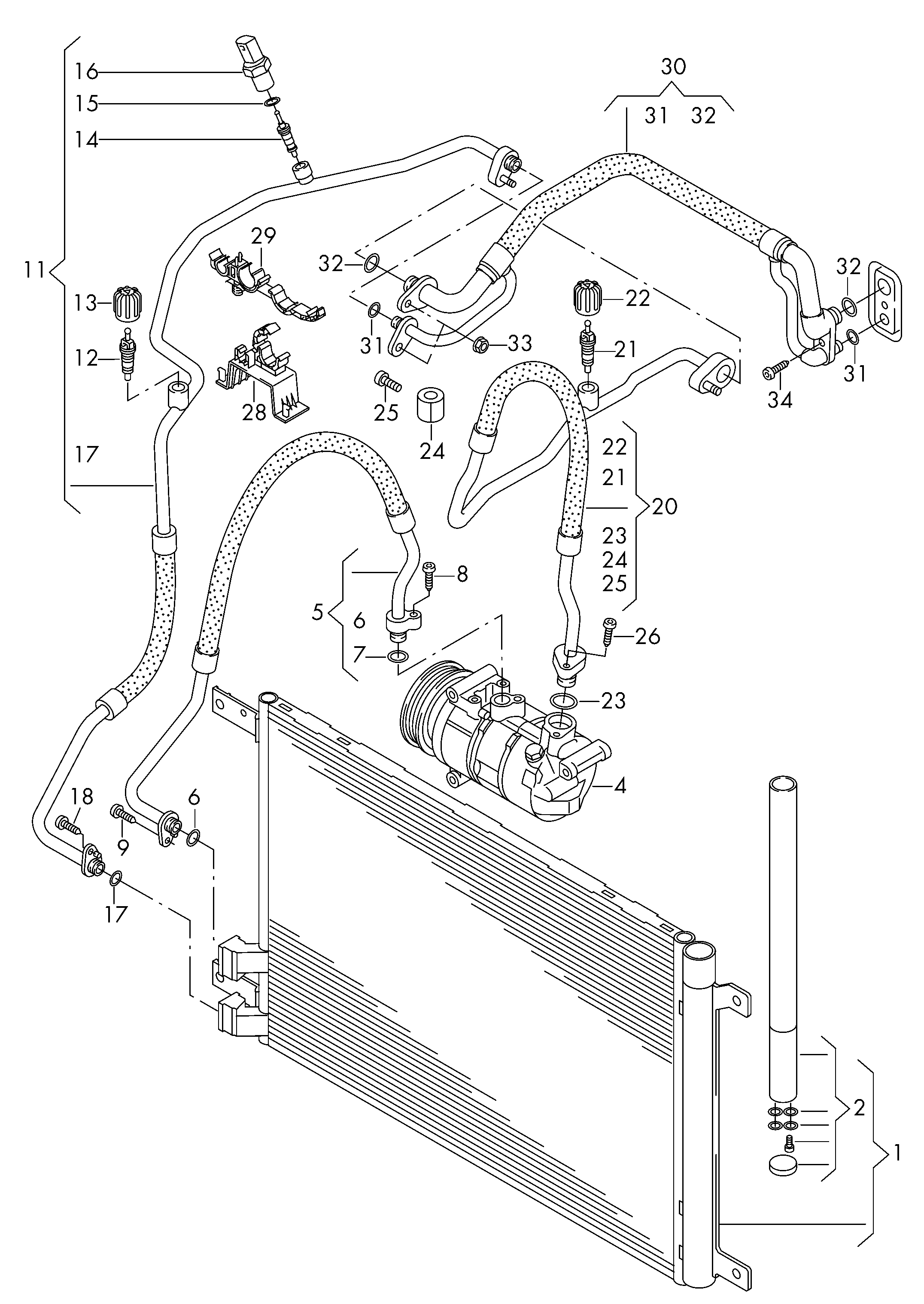 VW 5Q0816411AR - Condensatore, Climatizzatore autozon.pro