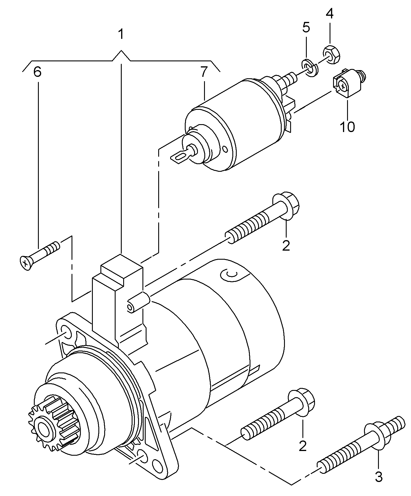 VW 0AM911287B - Elettromagnete, Motore d'avviamento autozon.pro