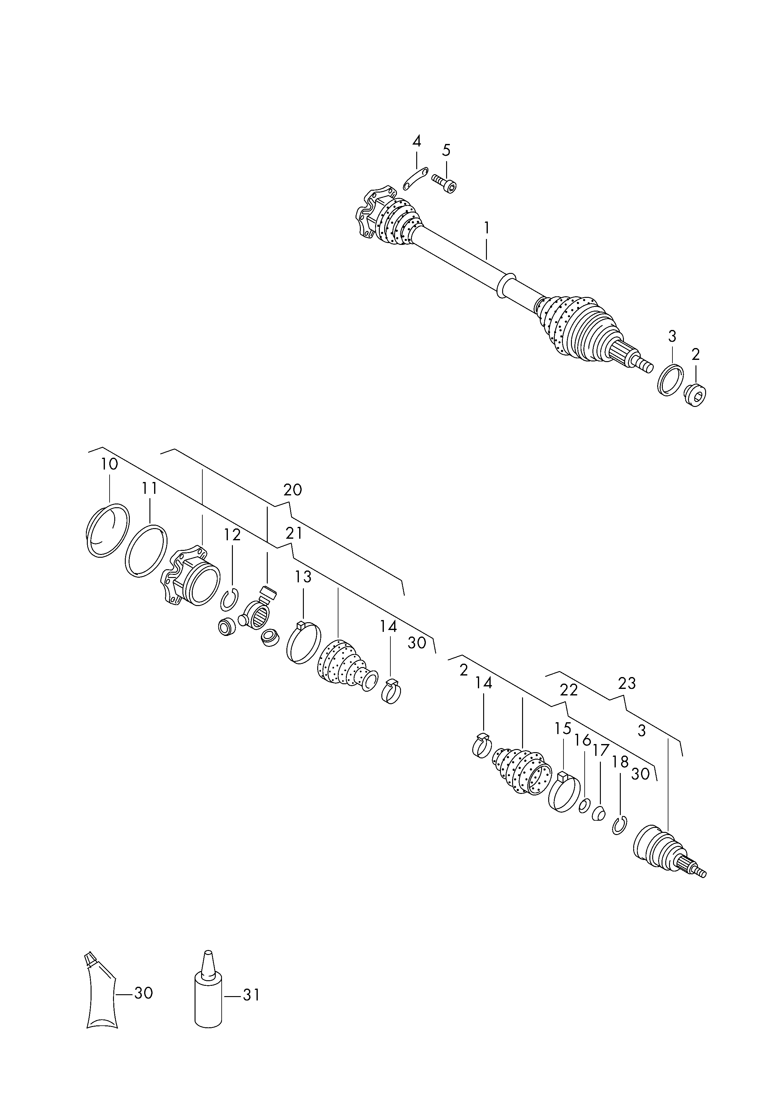 VW 6C0498203 - Cuffia, Semiasse autozon.pro