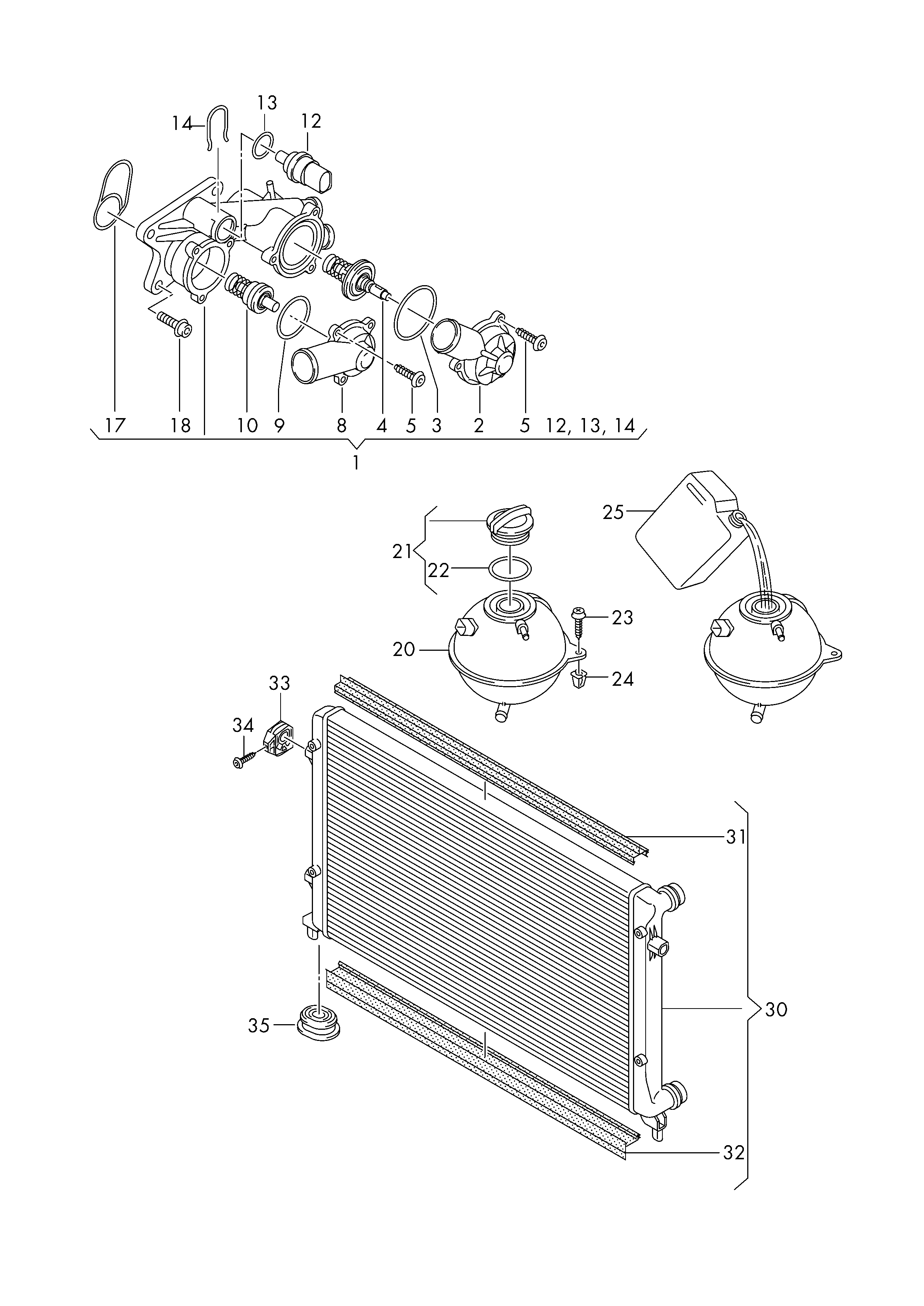 Seat 1K0 121 253 H - Radiatore, Raffreddamento motore autozon.pro