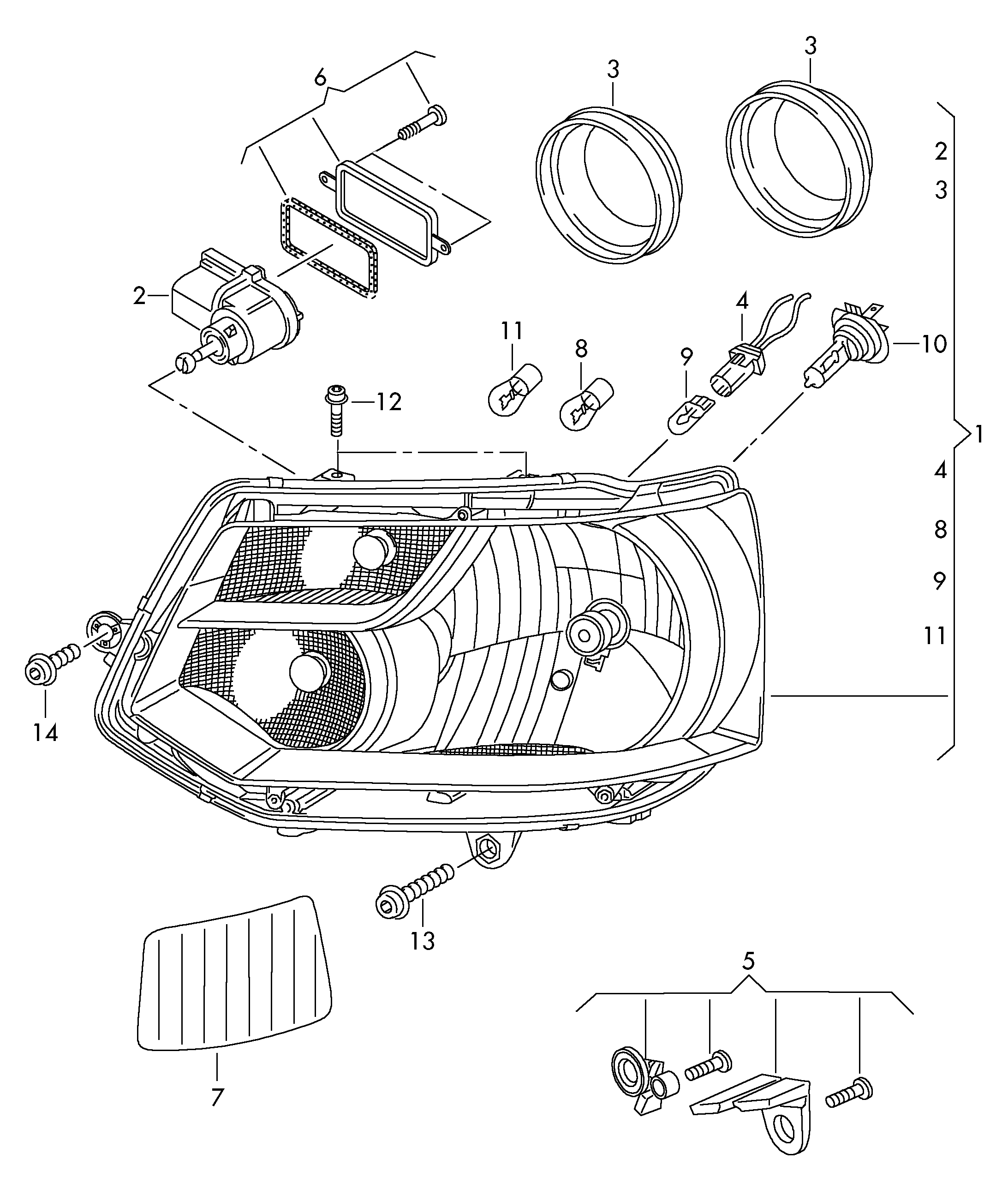 VW 7E1941015R - Faro principale autozon.pro