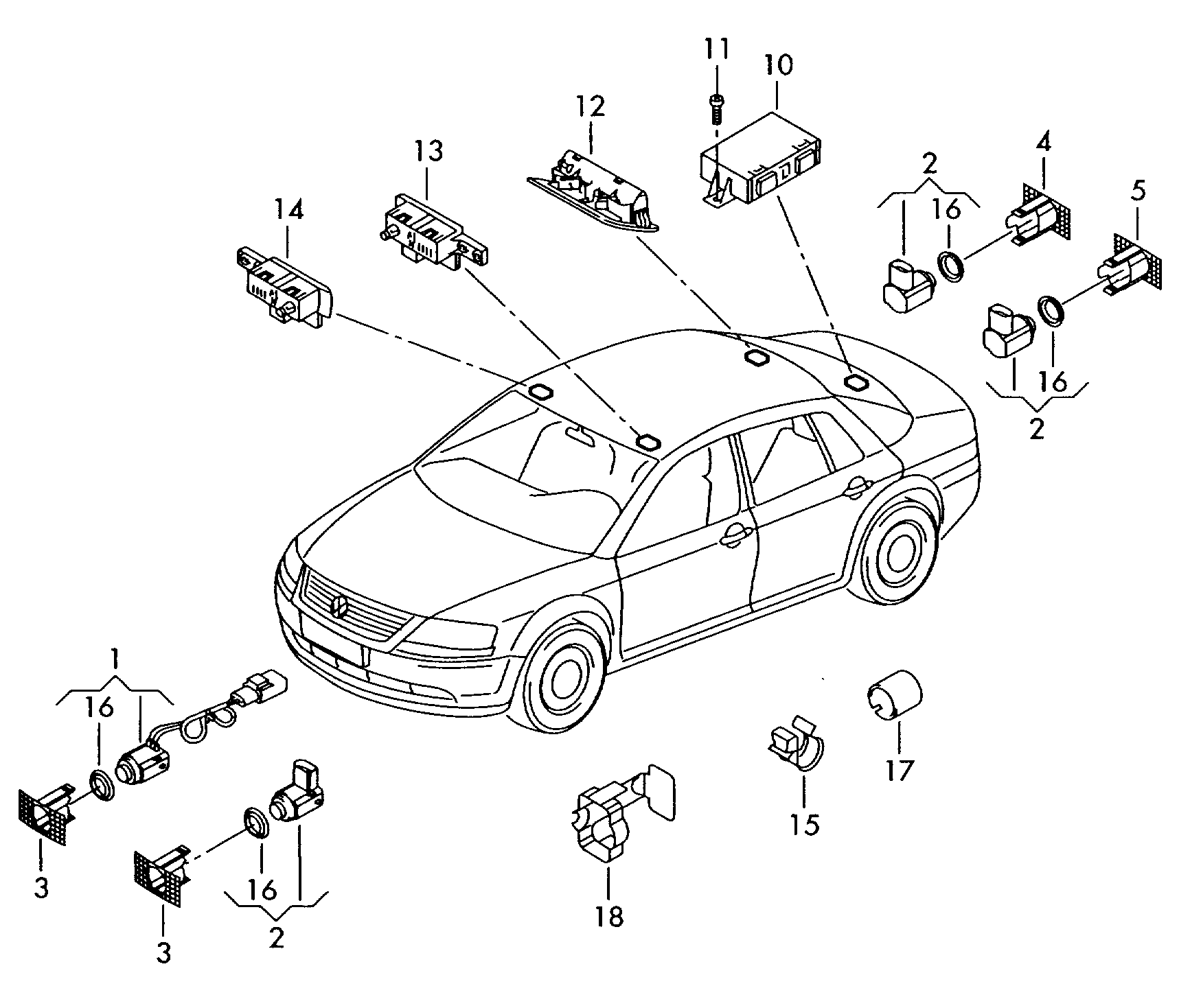 VAG 3D0 998 275B - Sensore, Assistenza parcheggio autozon.pro