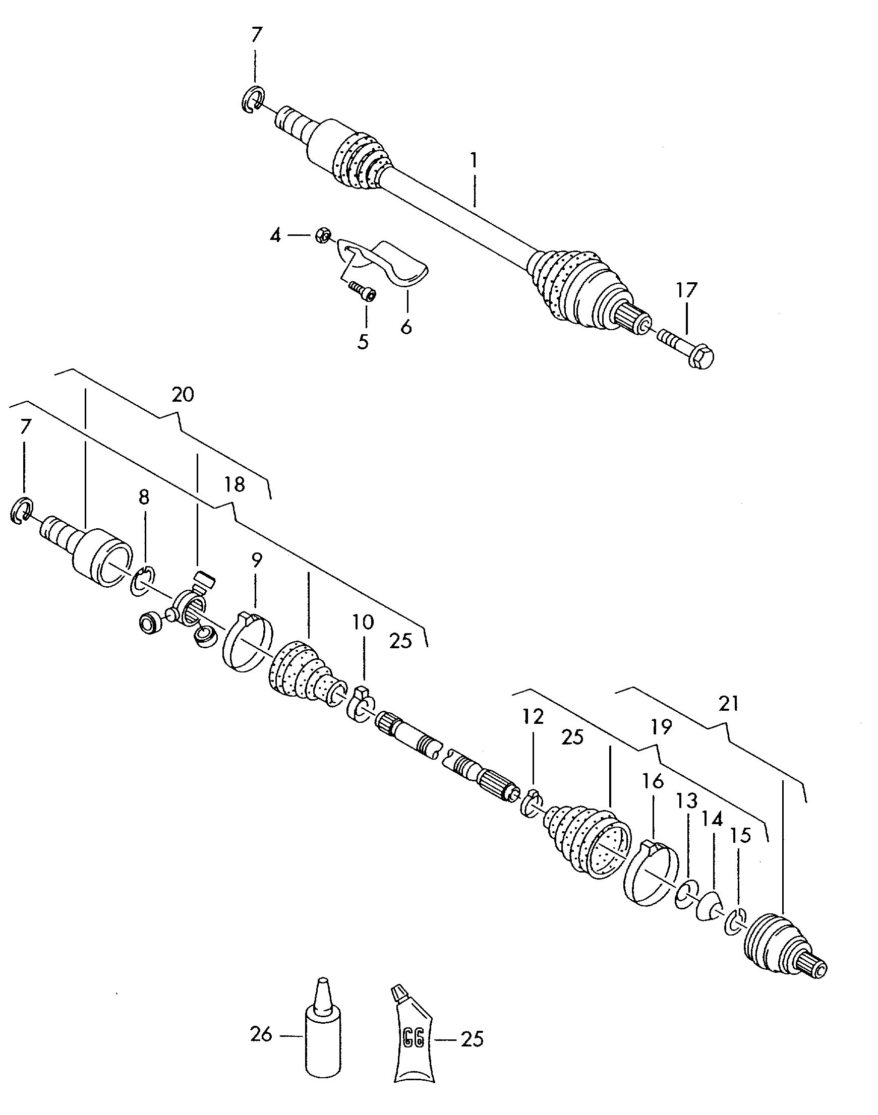 VAG 1KM 498 099 - Kit giunti, Semiasse autozon.pro