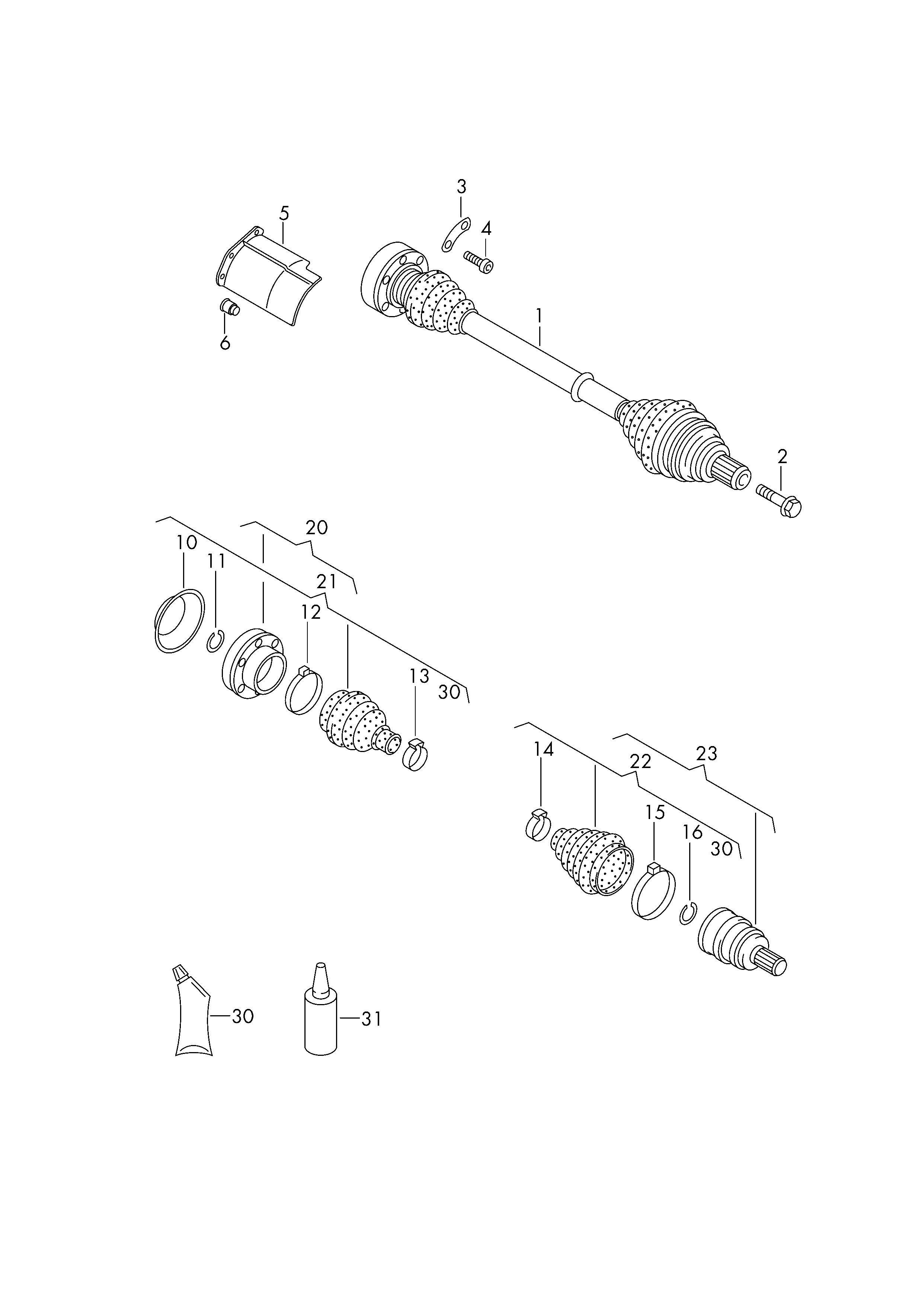 Seat 7N0 498 201 - Cuffia, Semiasse autozon.pro